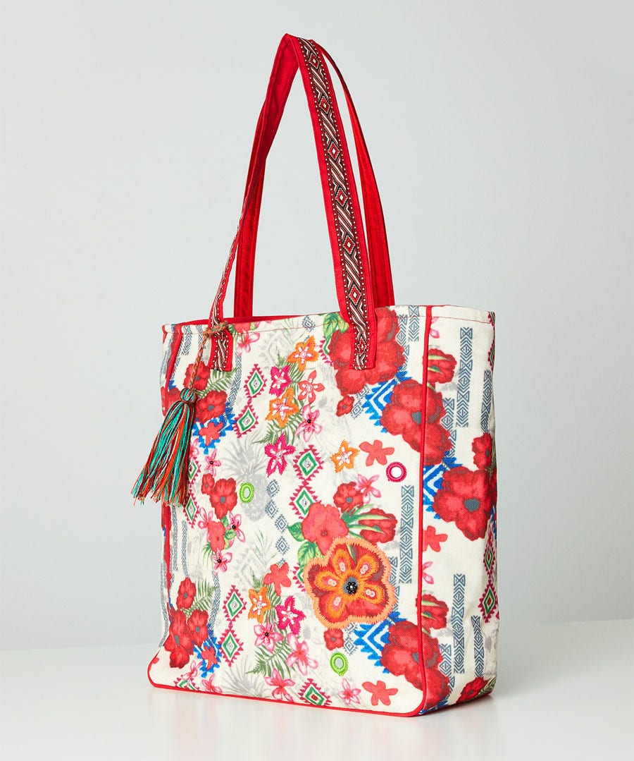 beaded tote bag