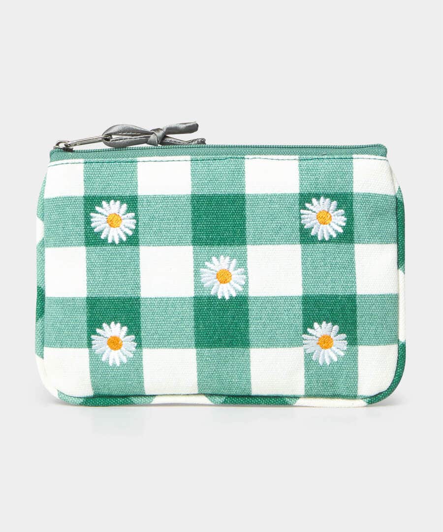 Sweet Daisy Embroidered Purse