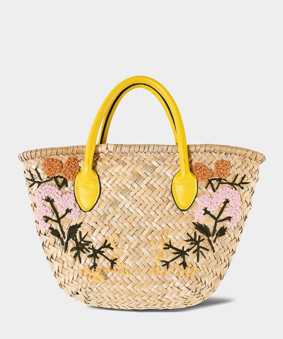 Embroidered Basket Bag