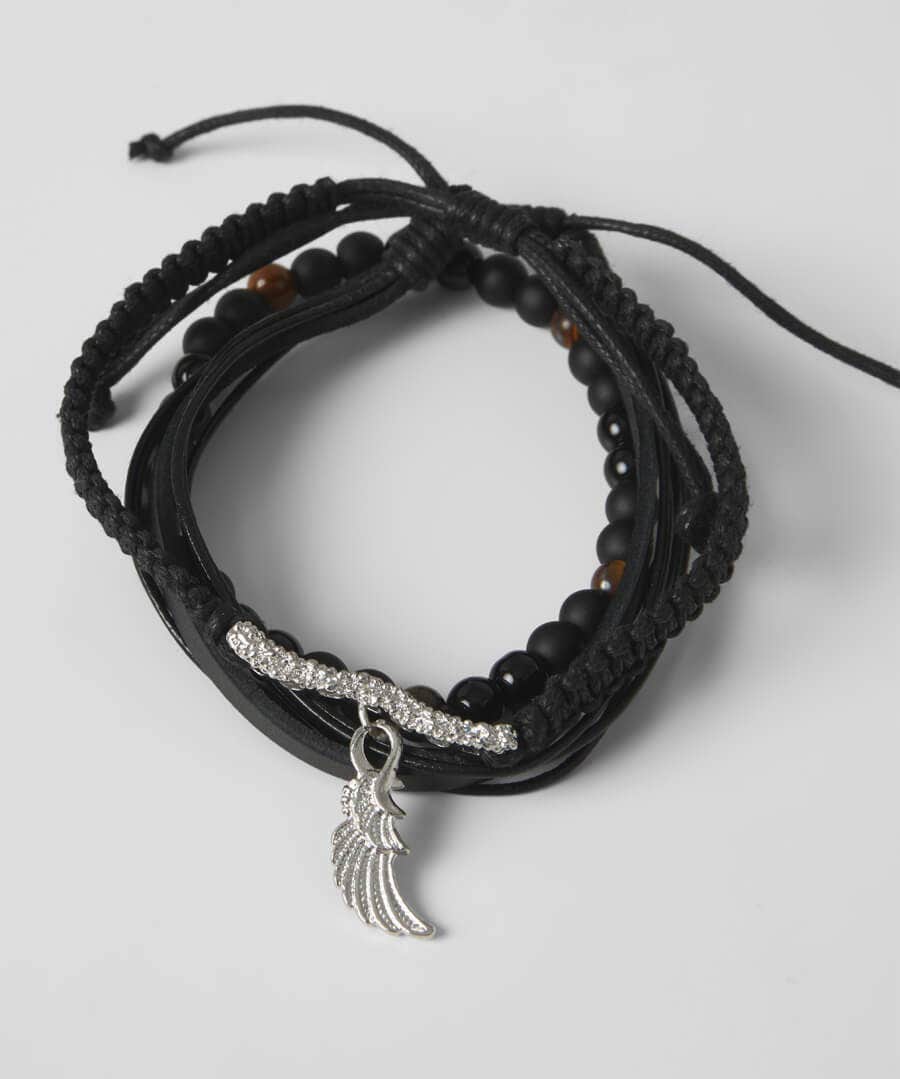 Men's Leather Bracelet Set
