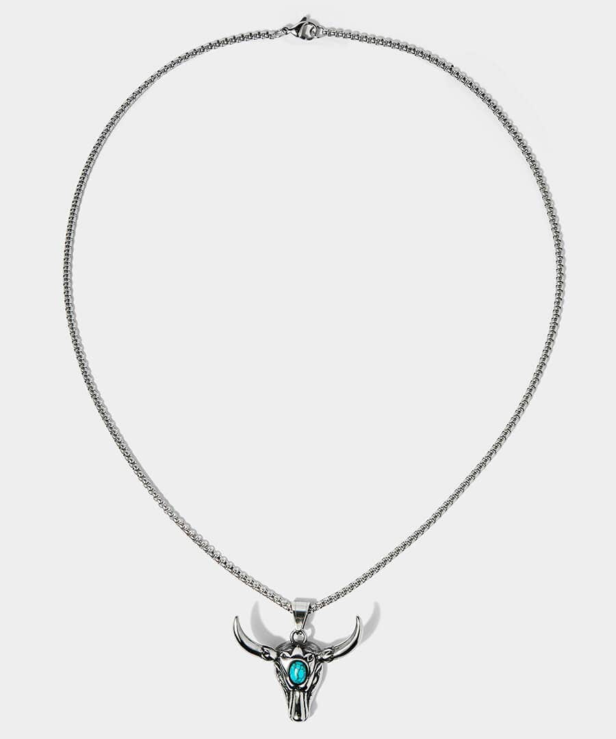 Turquoise Horned Steer Necklace