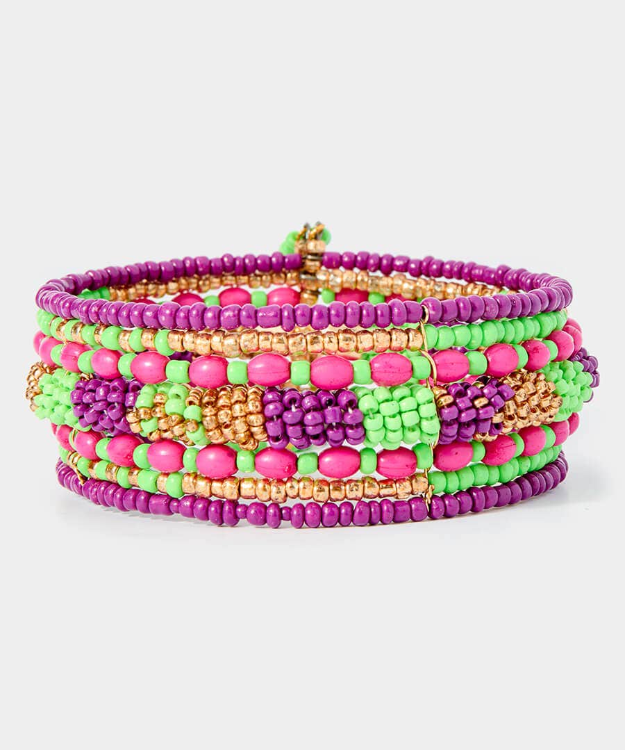 Tropical Sunset Beaded Bangle