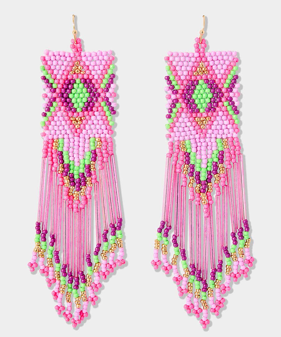 Tropical Sunset Beaded Earrings