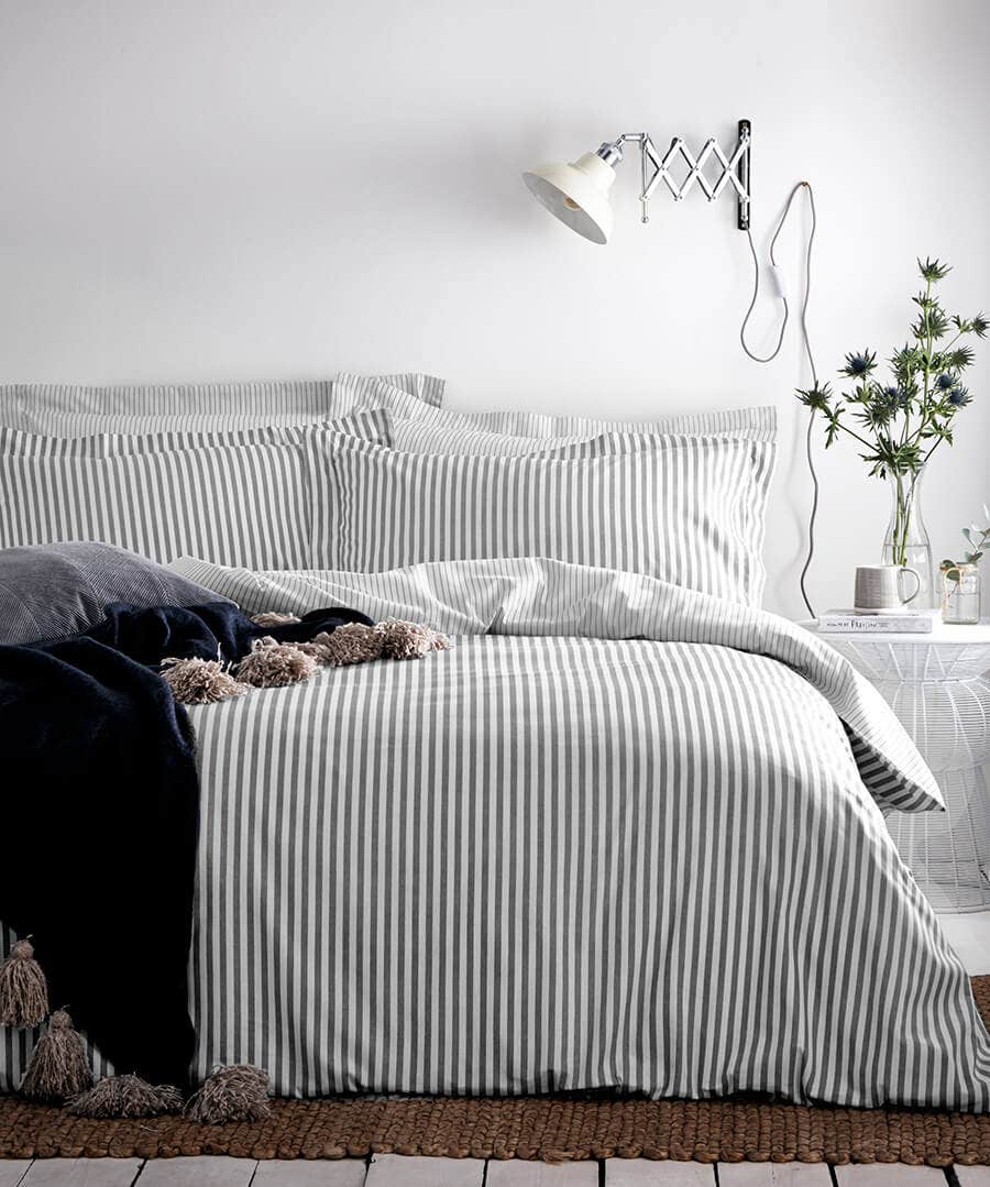 Hebden Melange Stripe Duvet Cover Set