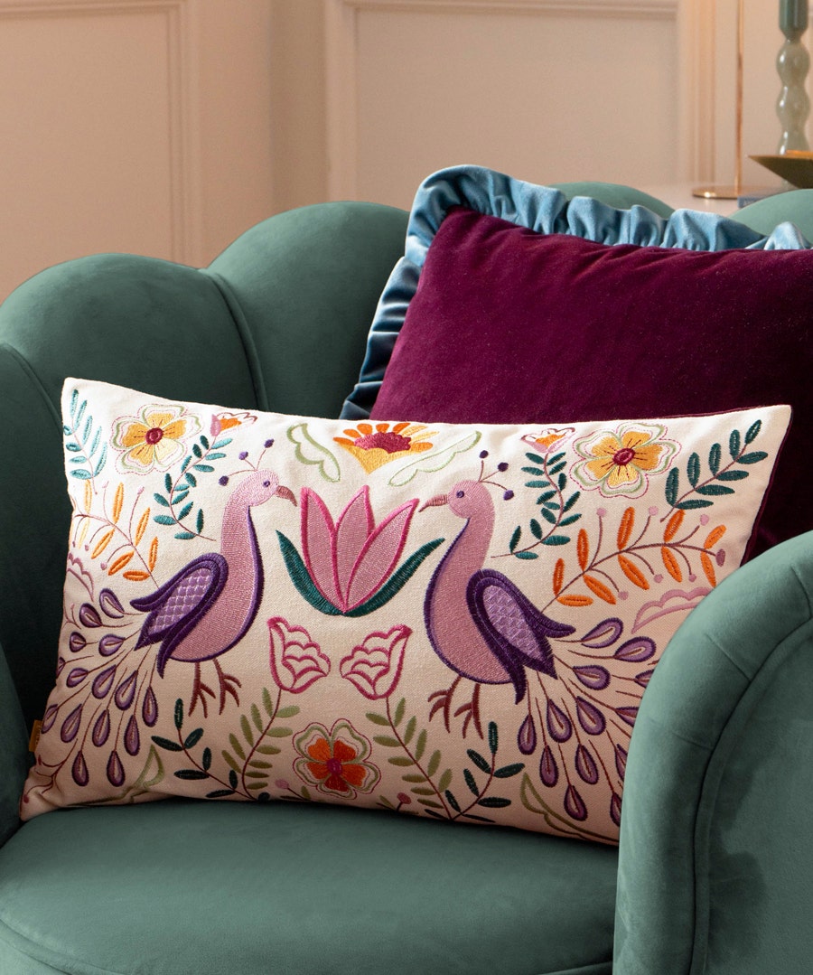 Broderie Embroidered Cushion