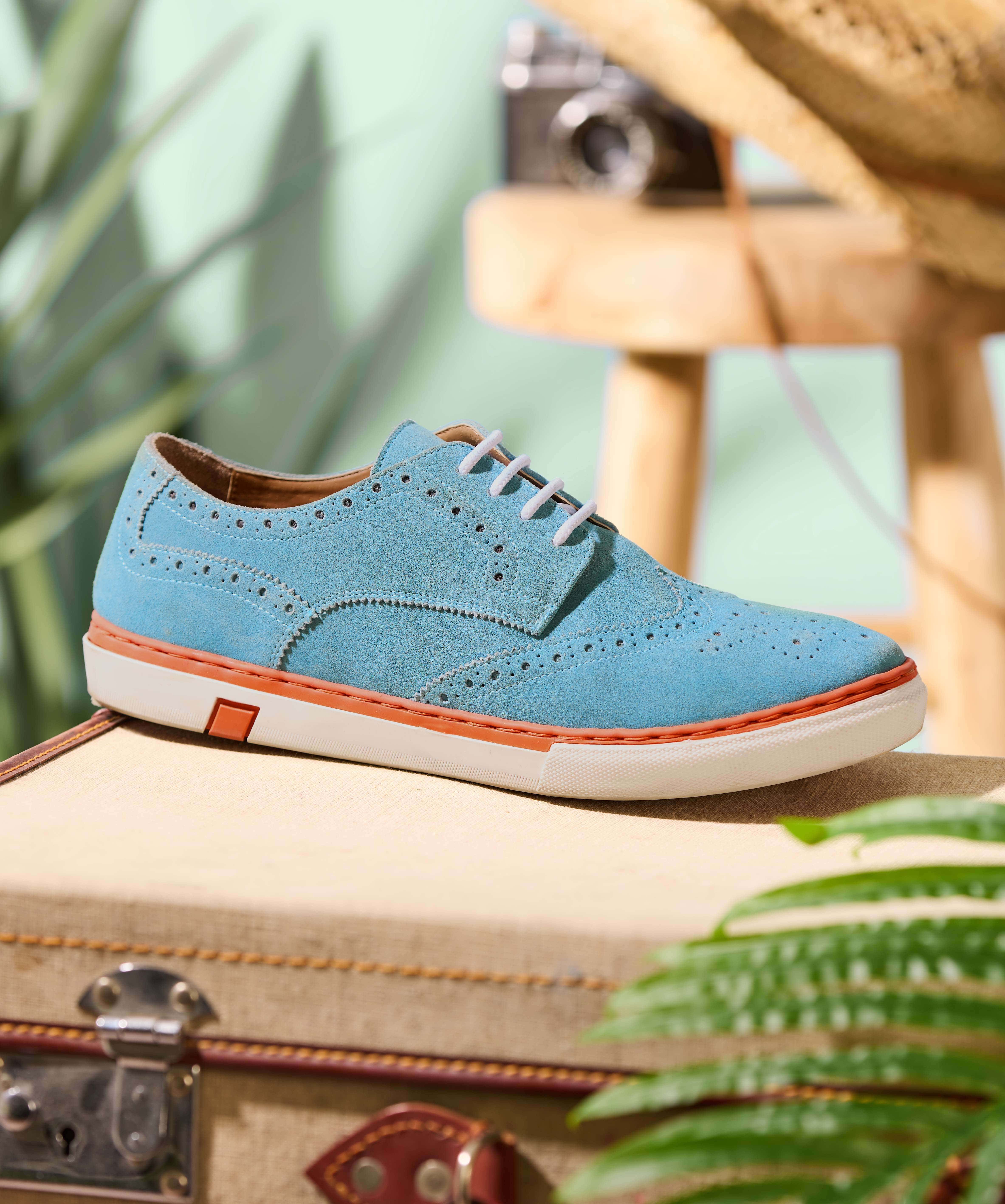 Brogue Detail Suede Pumps