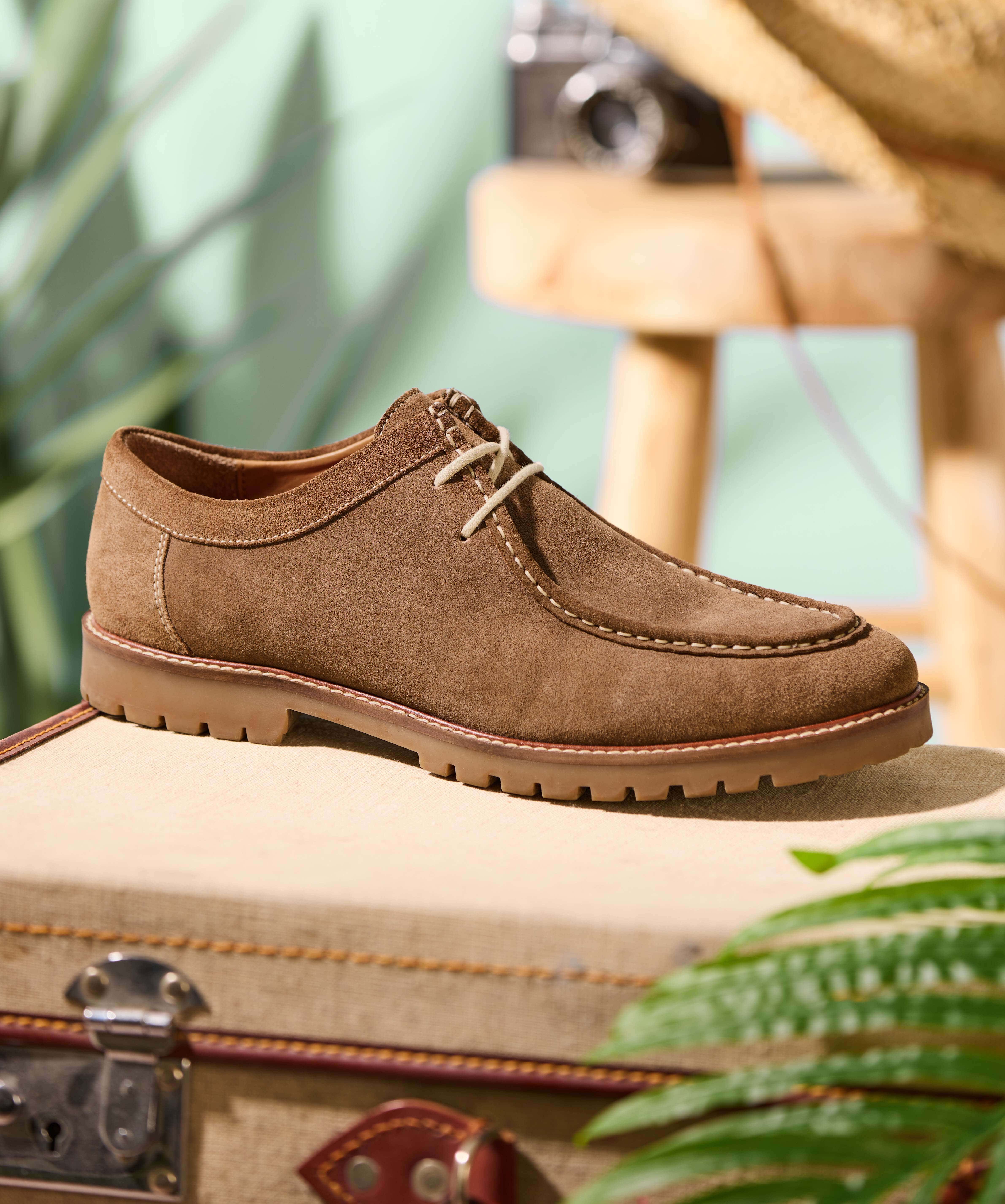 Apron Stitched Suede Shoes
