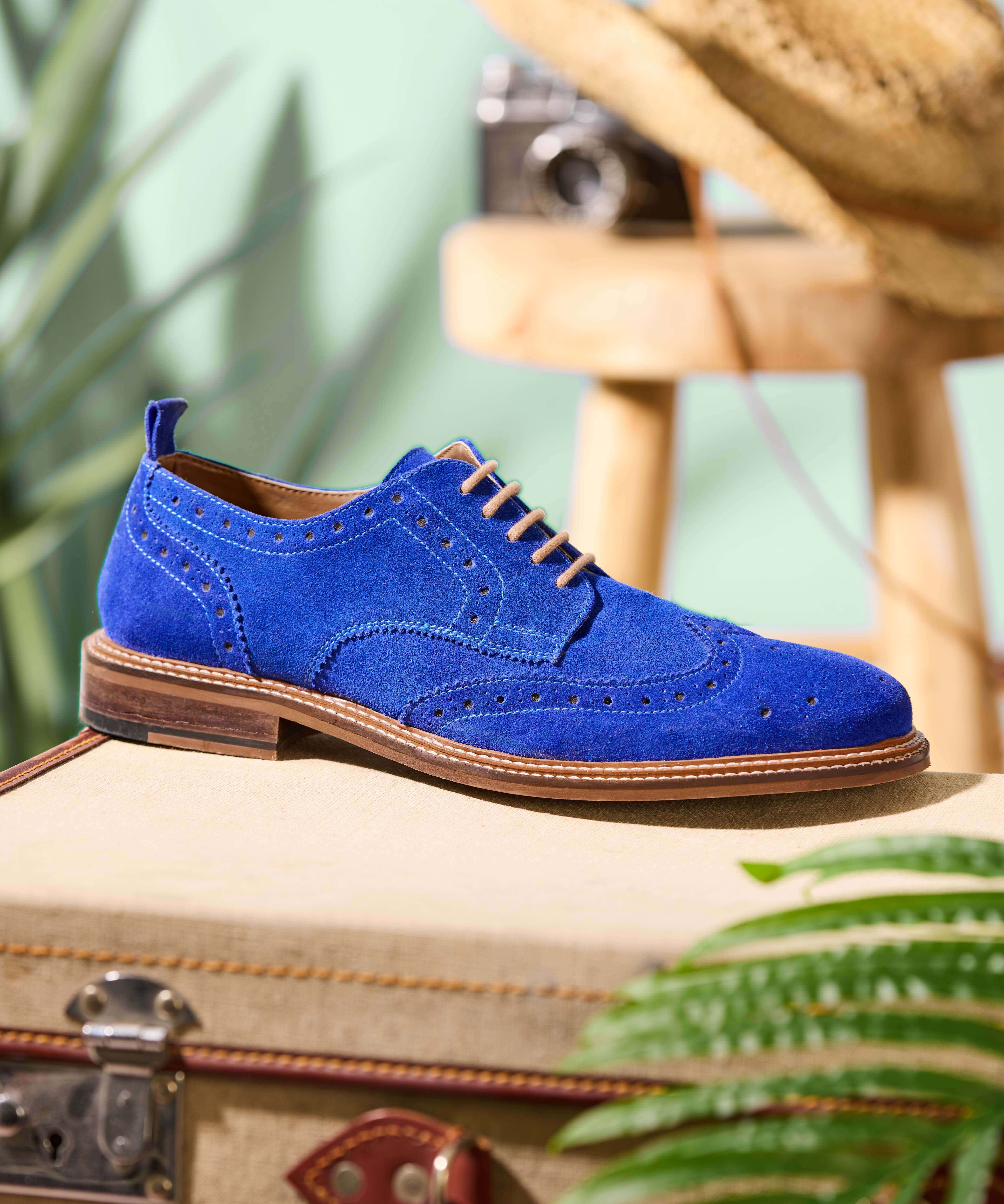 Double Stitched Suede Brogues