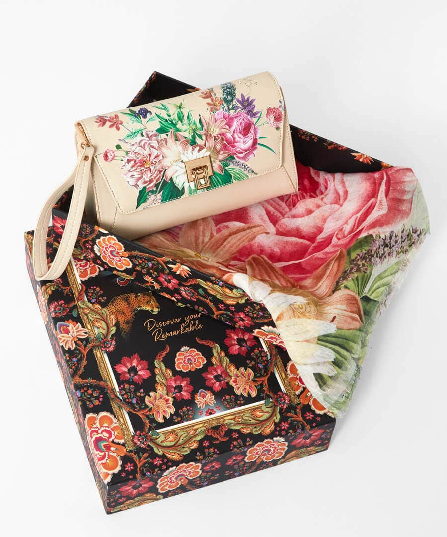Floral Bag & Scarf Set