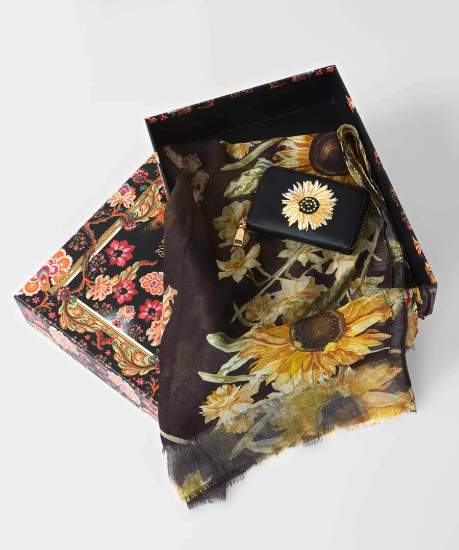 Sunflower Purse & Scarf Set