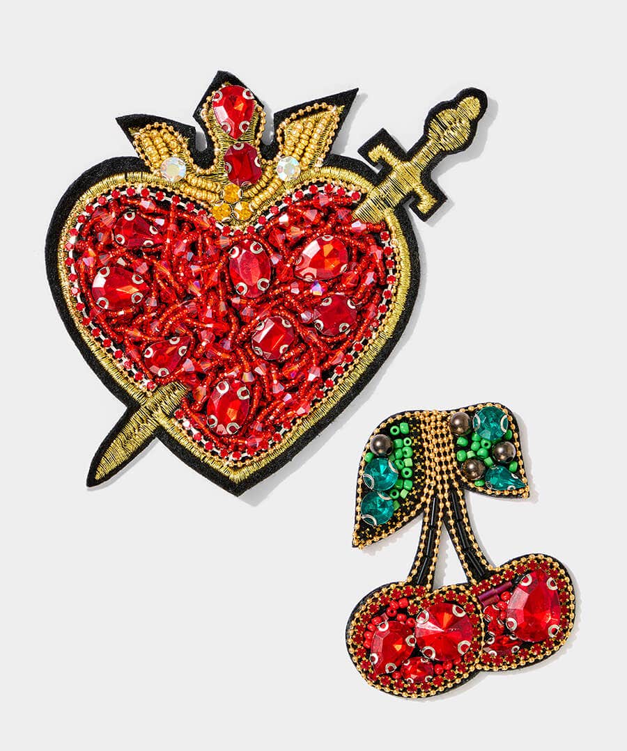 Cherry Set Sew On Badges
