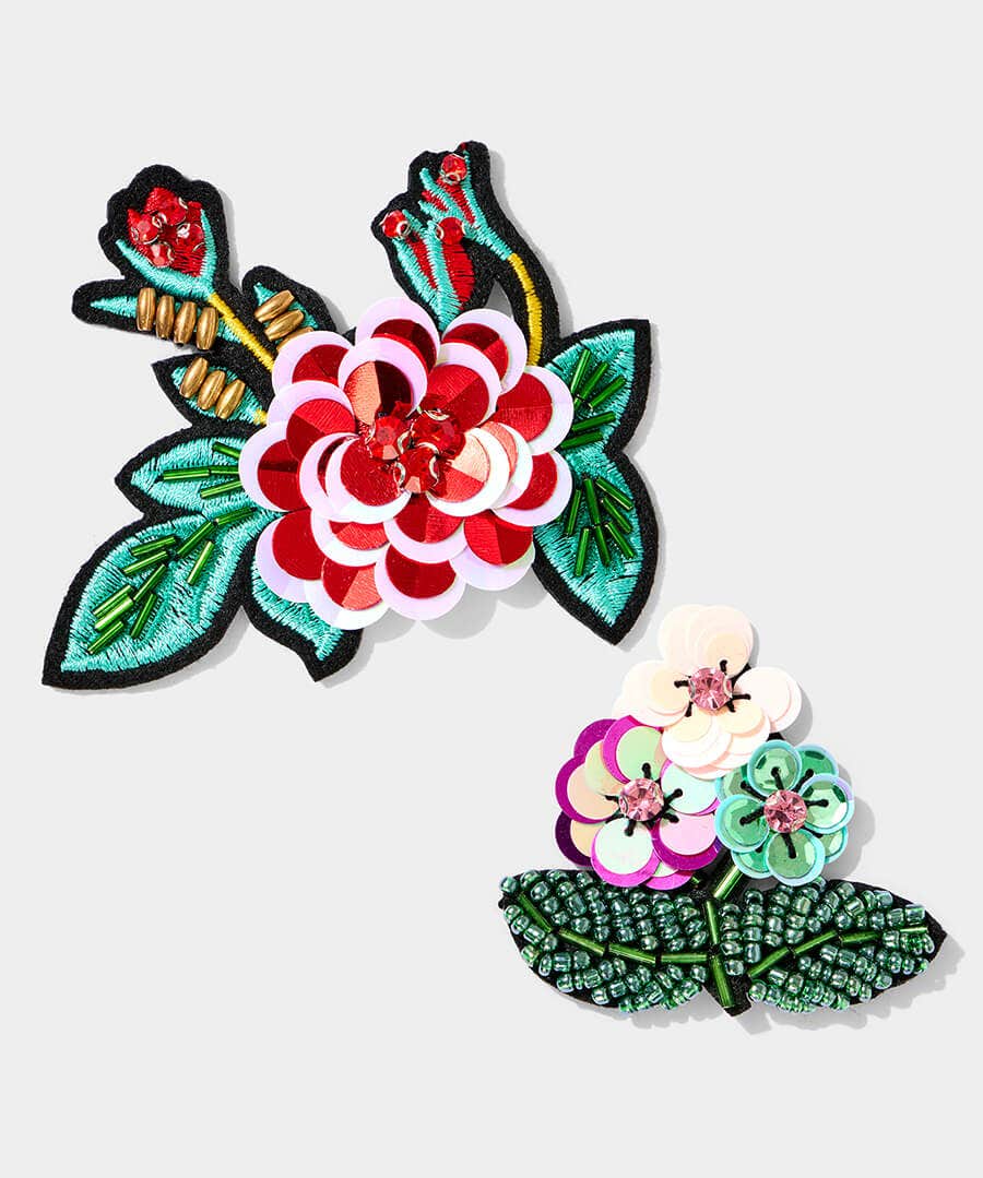 Flower Set Sew On Badges