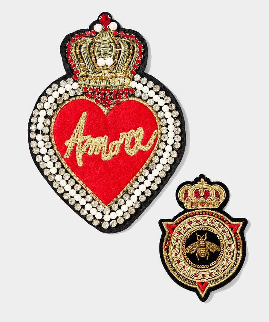 Heart Set Sew On Badges