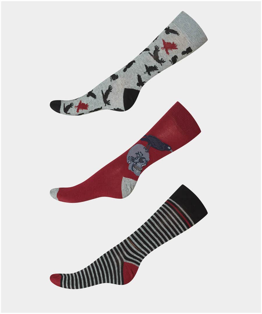 Stone The Crows 3Pk Of Socks