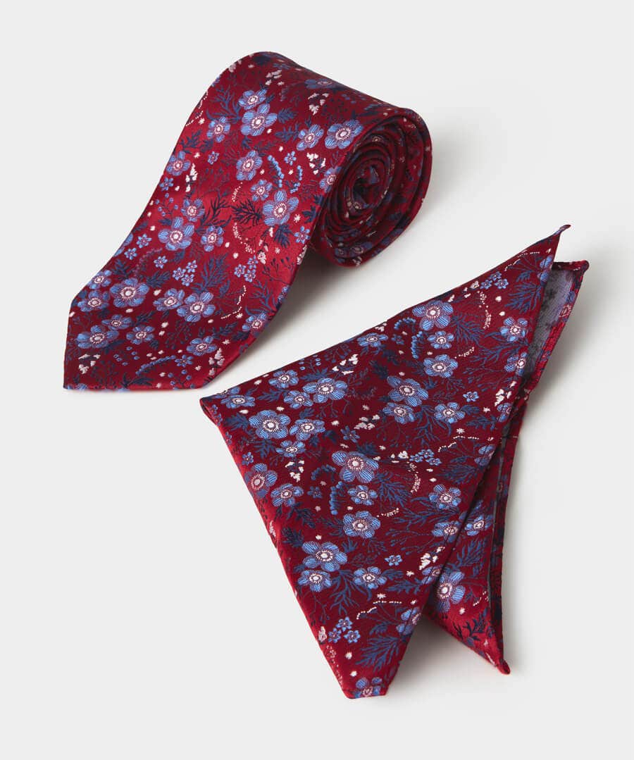 Floral Tie And Pocket Square