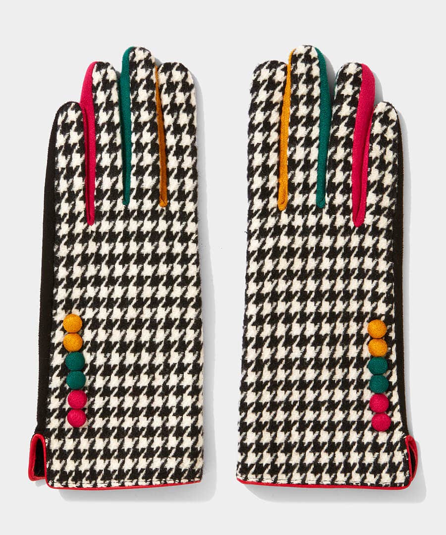 Racy Retro Dogtooth Gloves