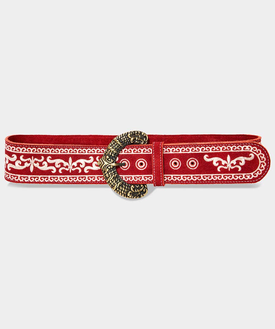 Nevada Embroidered Suede Over Belt