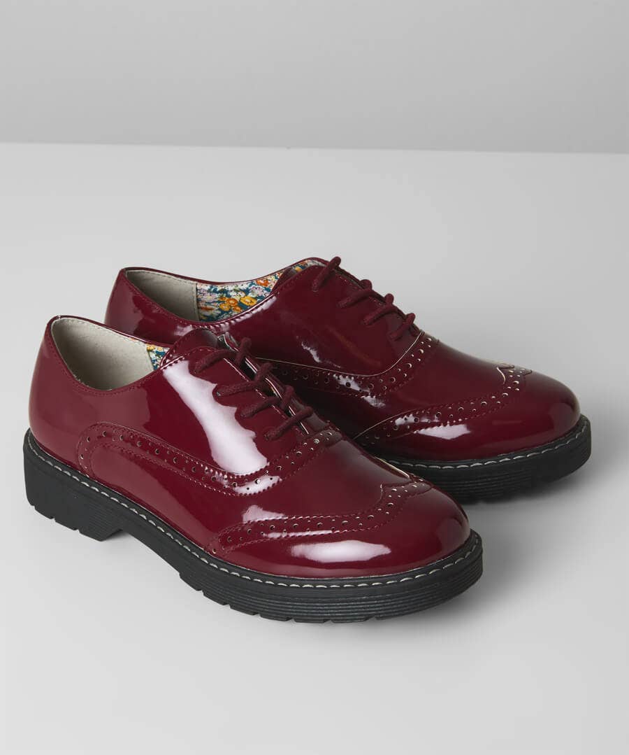 Preppy Patent Chunky Brogues