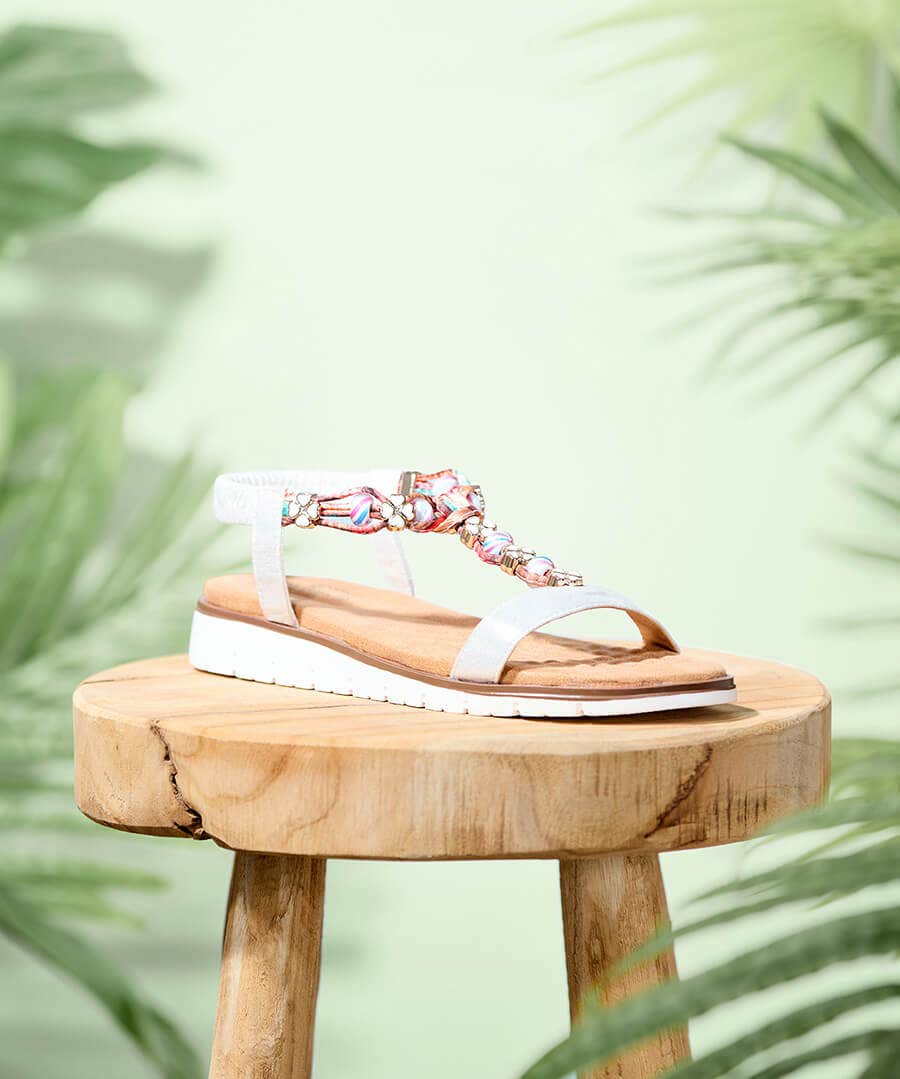 Sunrays Beaded Boho Sandals