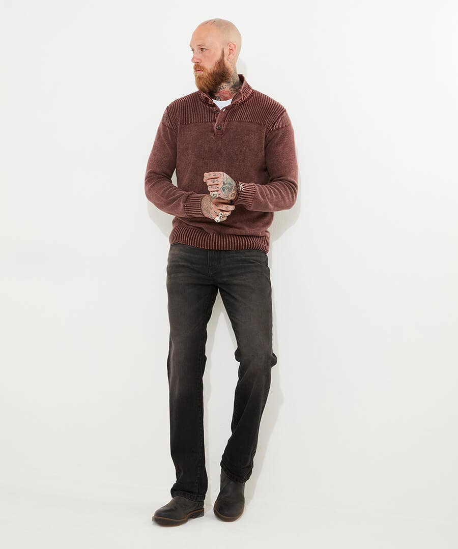 Carefree Washed Funnel Knit Cherry (42/44)