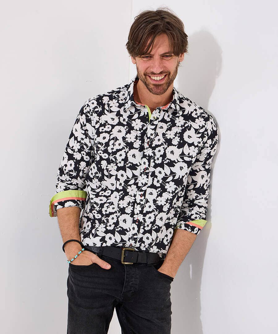 Monochrome Floral Shirt