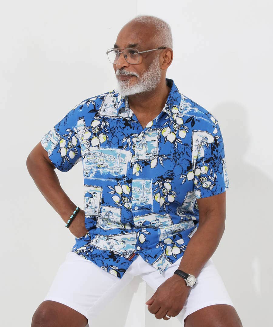Summer In Santorini Short Sleeve Shirt