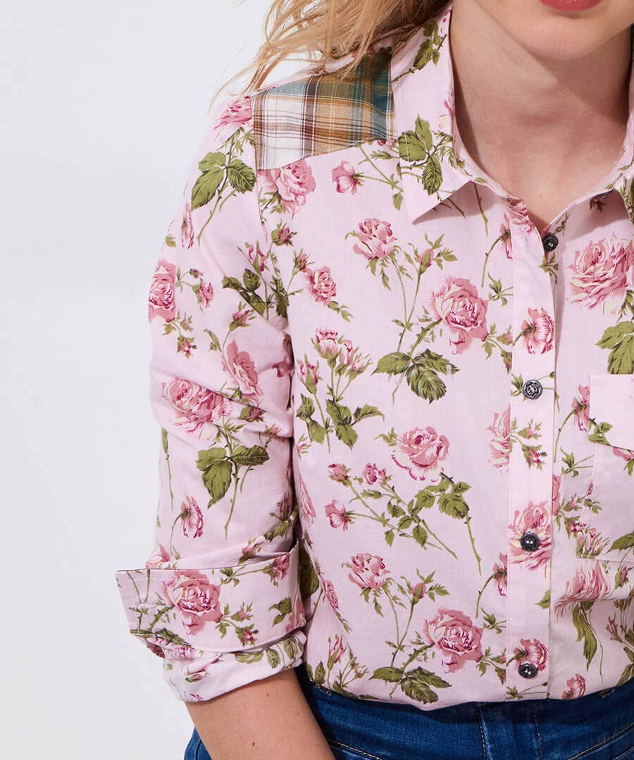 OKIRAKU×ROSE BUD】ジャカードビッグシャツ (ブラック・ピンク) | 【公式通販】レディースファッションのROSE BUD ONLINE  STORE