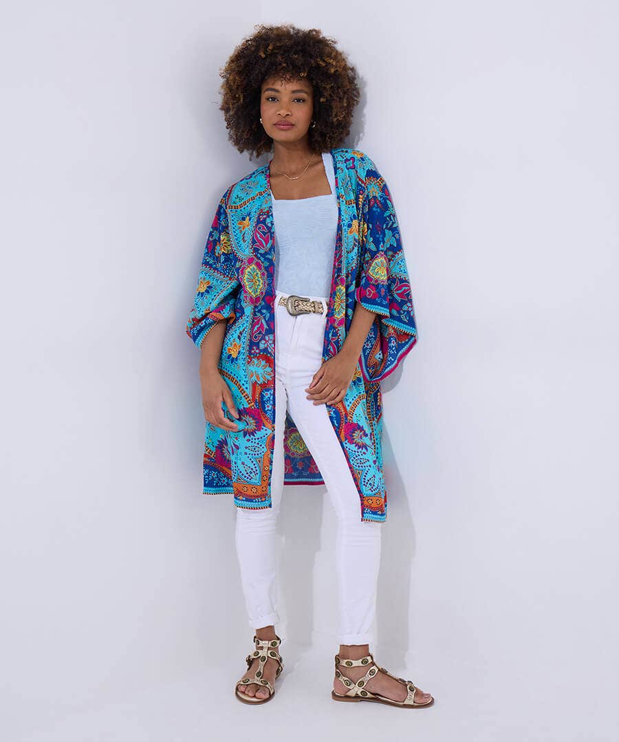 Scarf Print Kimono