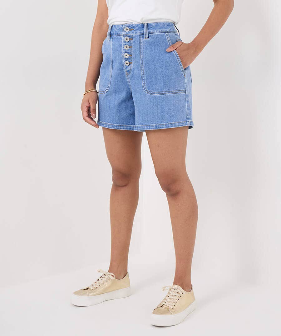 Jenna Patch Pocket Denim Shorts