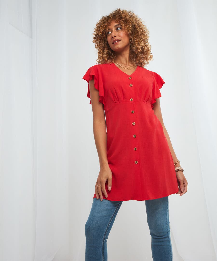 Easy Breezy Button Through Tunic