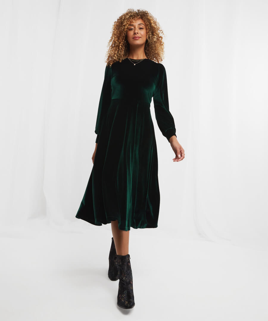 Etta Velour Dress | Womens Dresses | Joe Browns