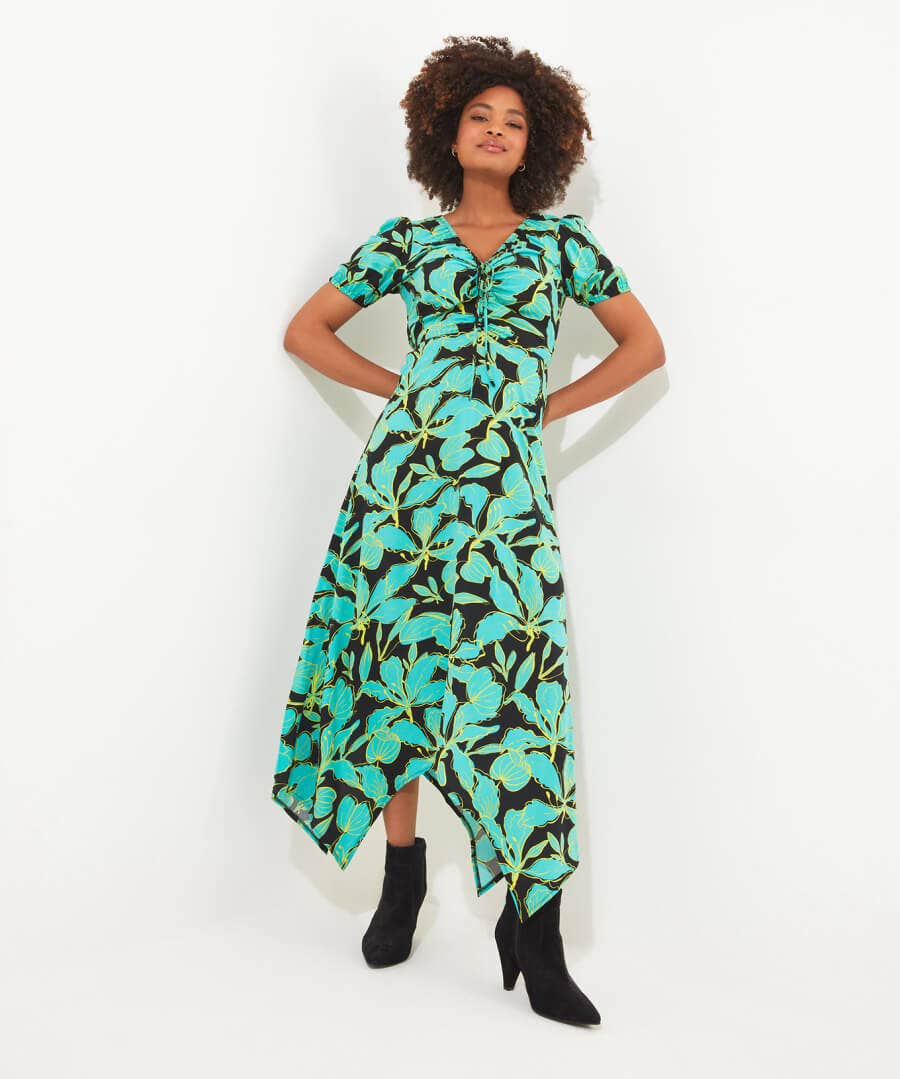 Eden Print Dress in Green, Size 6 by Joe Browns