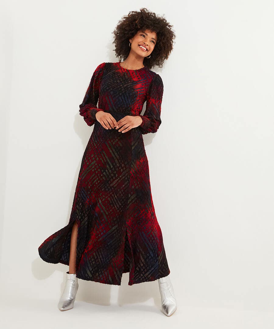 Rita Striking Devore Dress