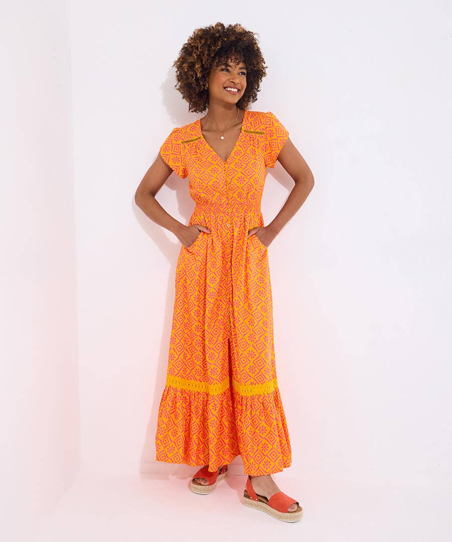 Glorious Geo Print Maxi Dress