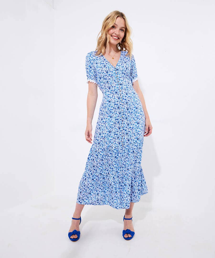 Blue Belle Floral Maxi Dress