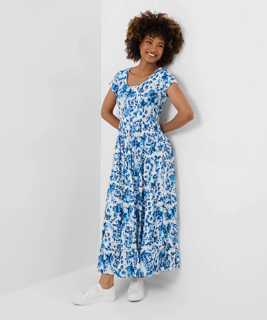 Penny Floral Crinkle Maxi Dress