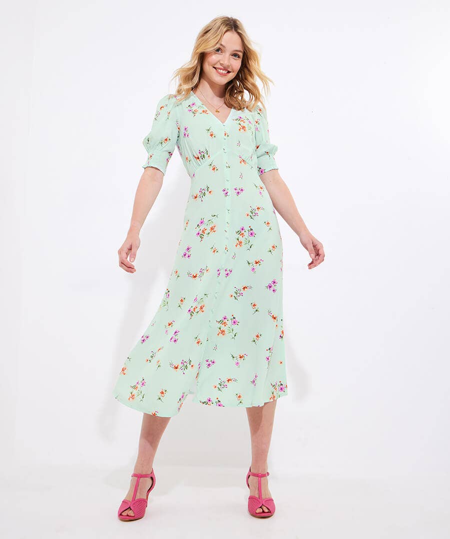 Delilah Ditsy Print Midi Dress
