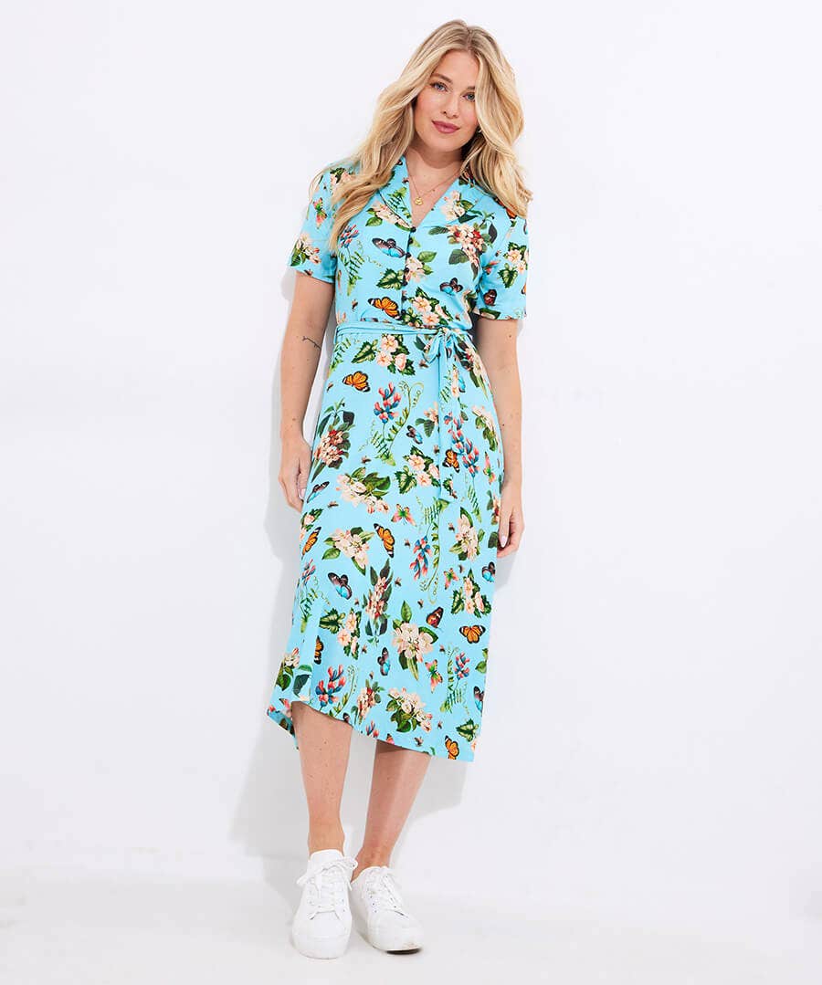 Erin Butterfly Print Jersey Dress
