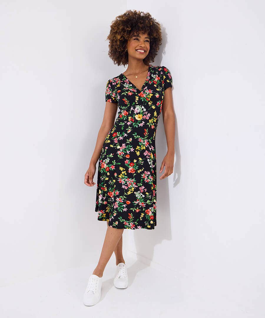 Clara Floral Print Jersey Dress