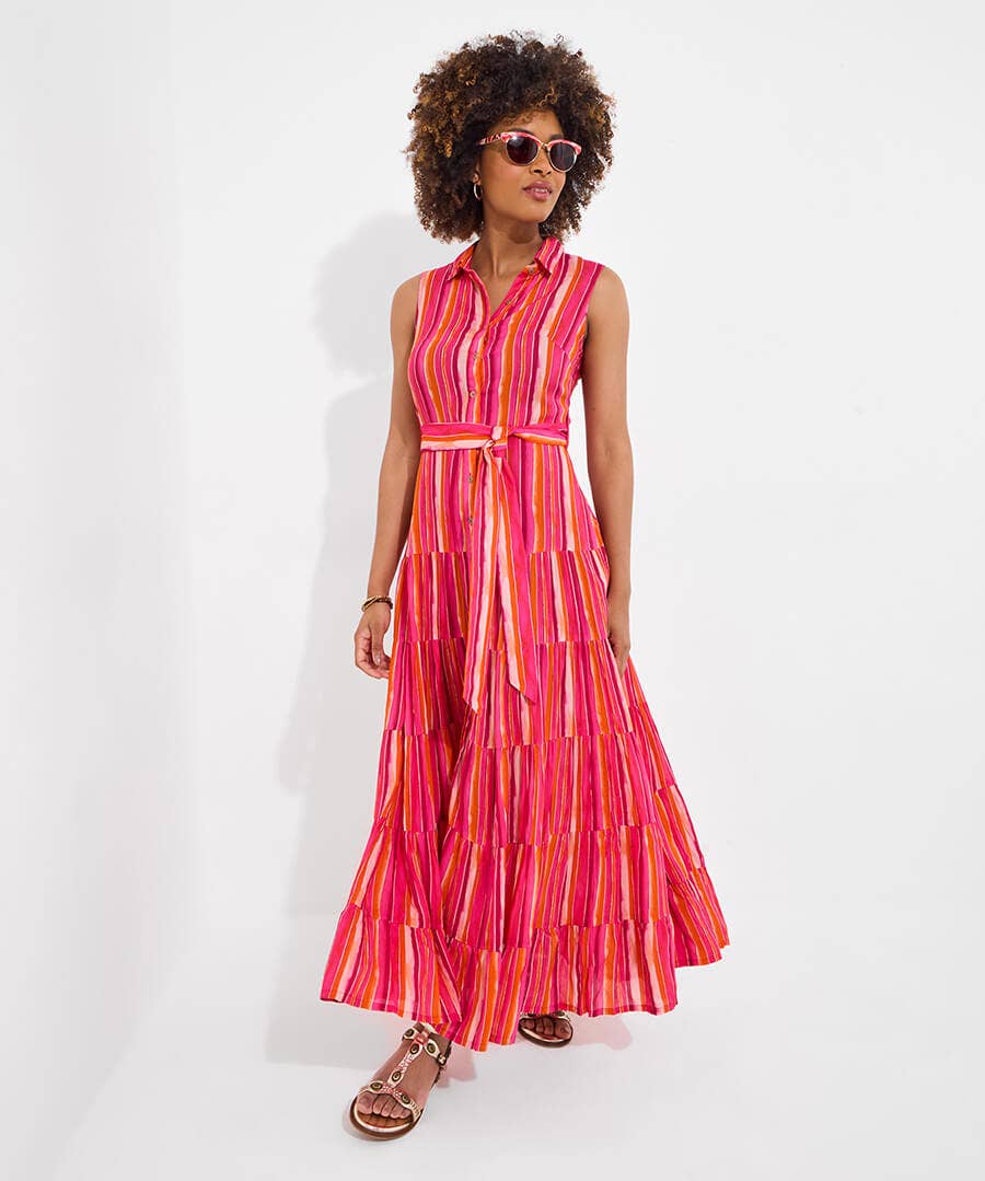 Lucy Stripe Sleeveless Maxi Dress
