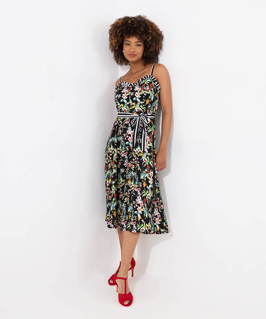 Maya Tropical Print Dress