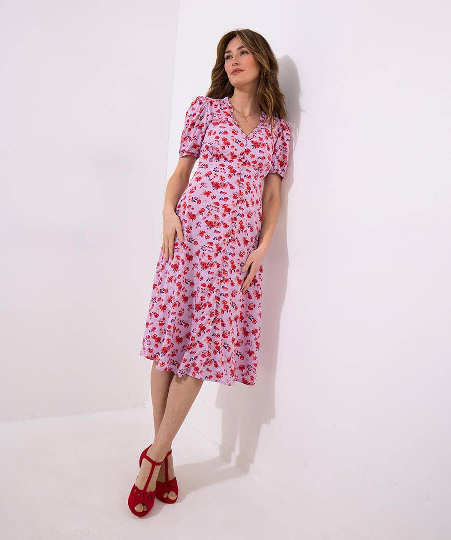Aster Floral Midi Dress