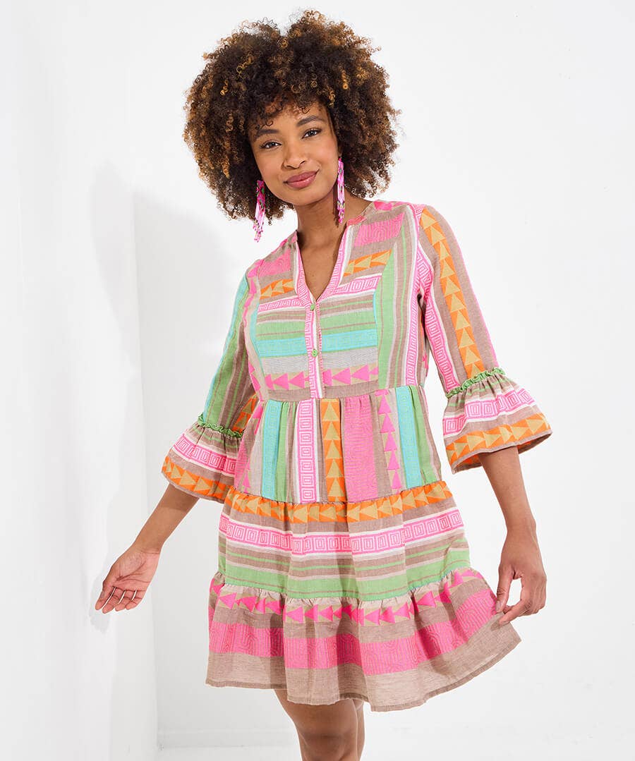 Summer Is Here Jacquard Tunic Dress