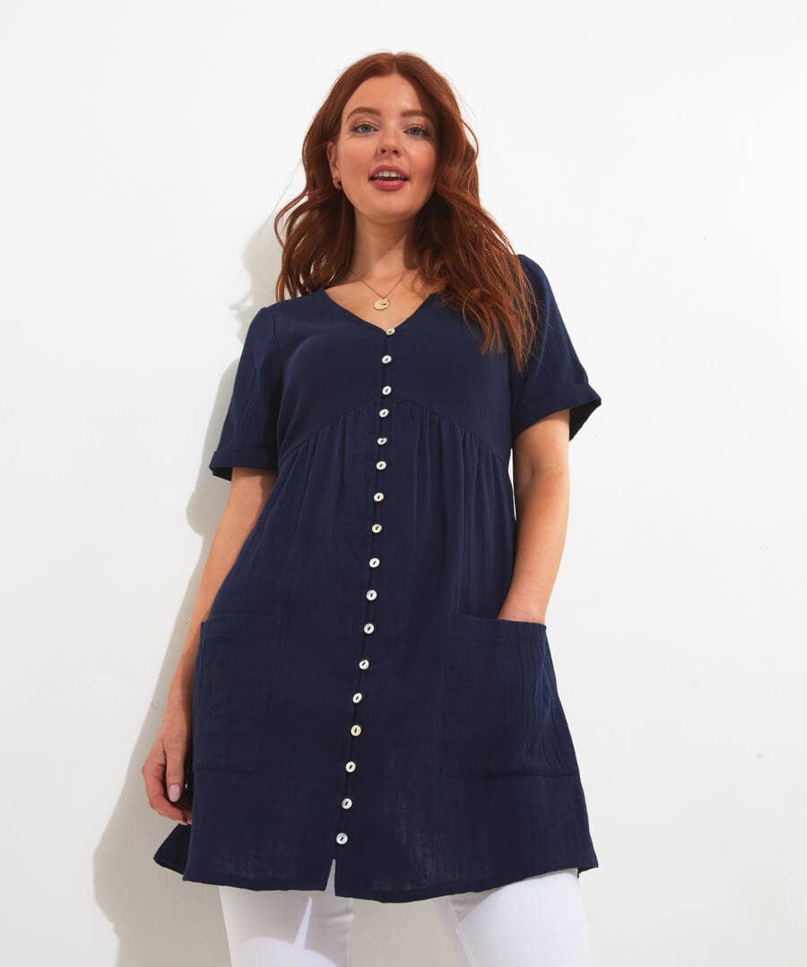 Crinkle Cotton Tunic