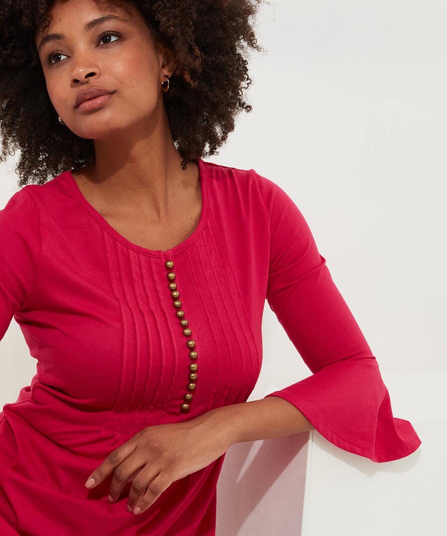 Beautiful Button Longline Jersey Top