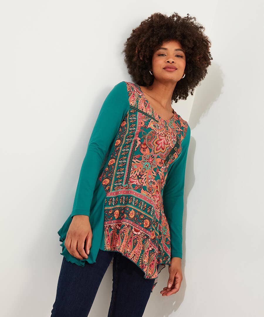 Statement Printed Jersey Tunic