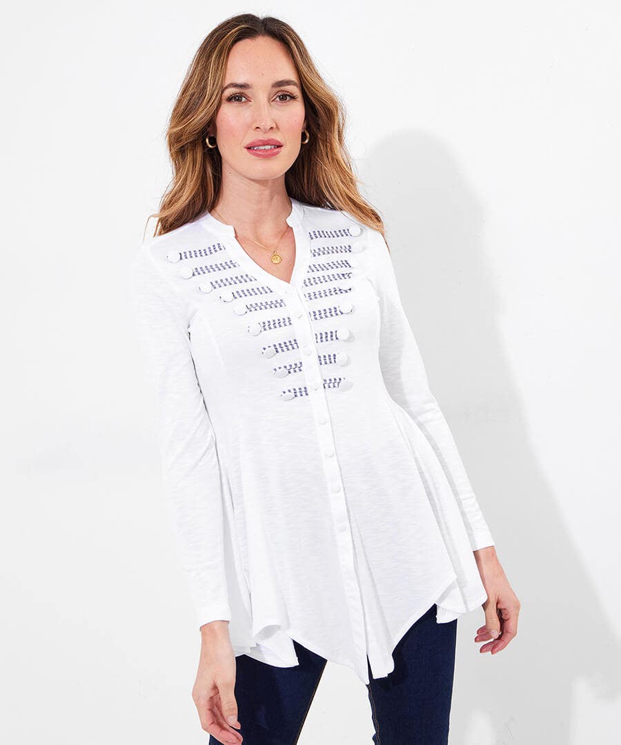 Molly Military Jersey Tunic Top