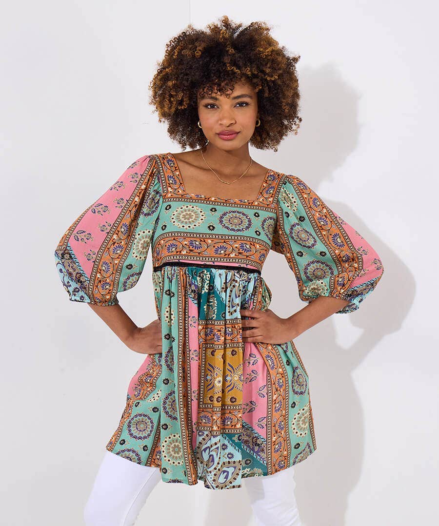 Isla Patchwork Tunic Dress