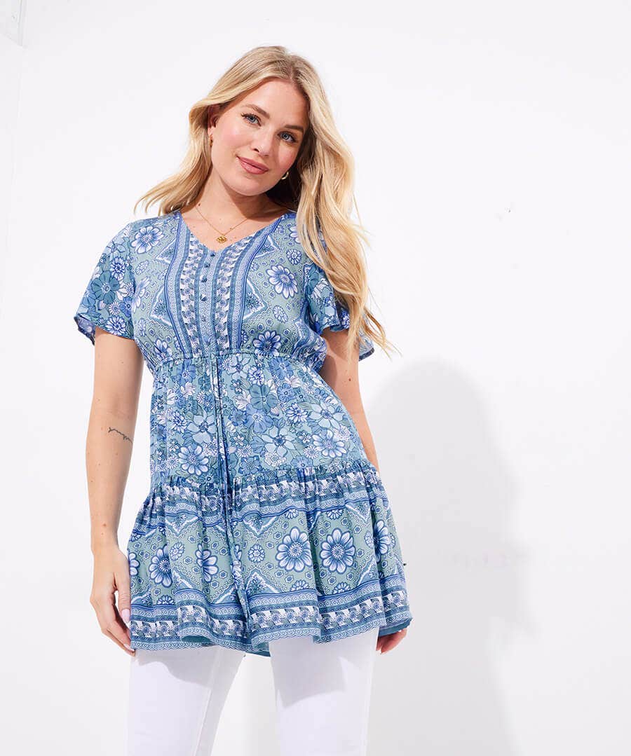Nina Border Print Tunic
