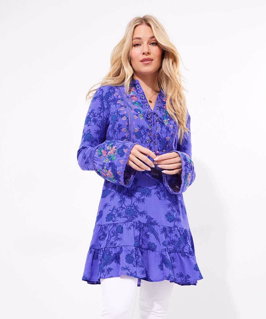 Bold And Beautiful Embroidered Tunic Dress
